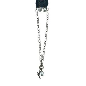 Silver Chain Necklace and Earring Set